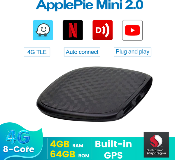 ApplePie Mini 2.0 EVO Carplay Ai Box Android 9.0 4+64G Car Smart Box AI  996N APM888 Apple Pie mini